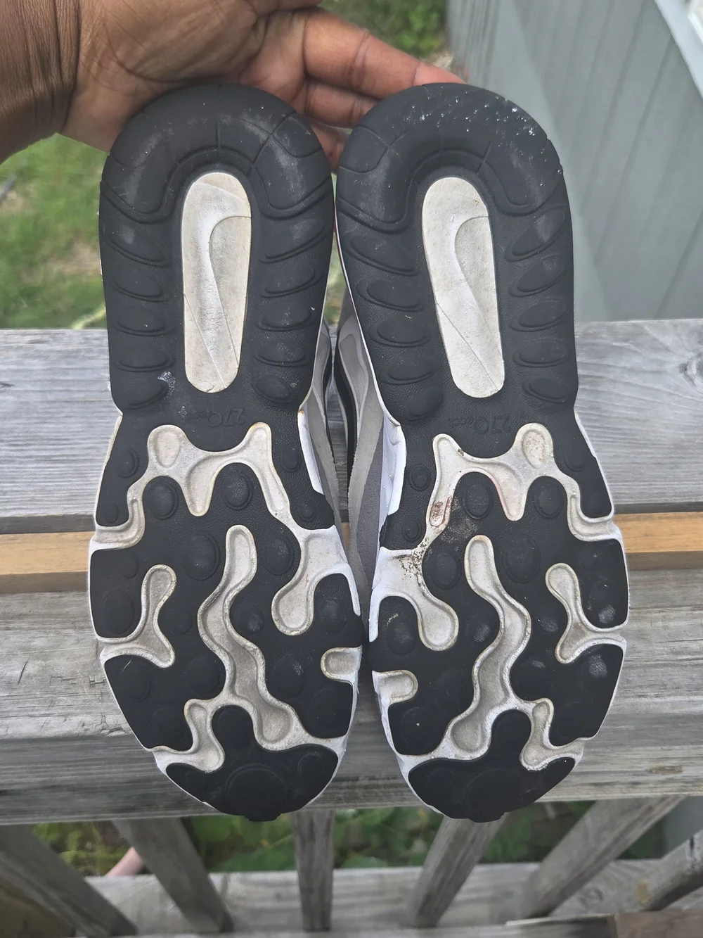 Nike White, Gray & Black Athletic Sneakers with Orange Air Accent